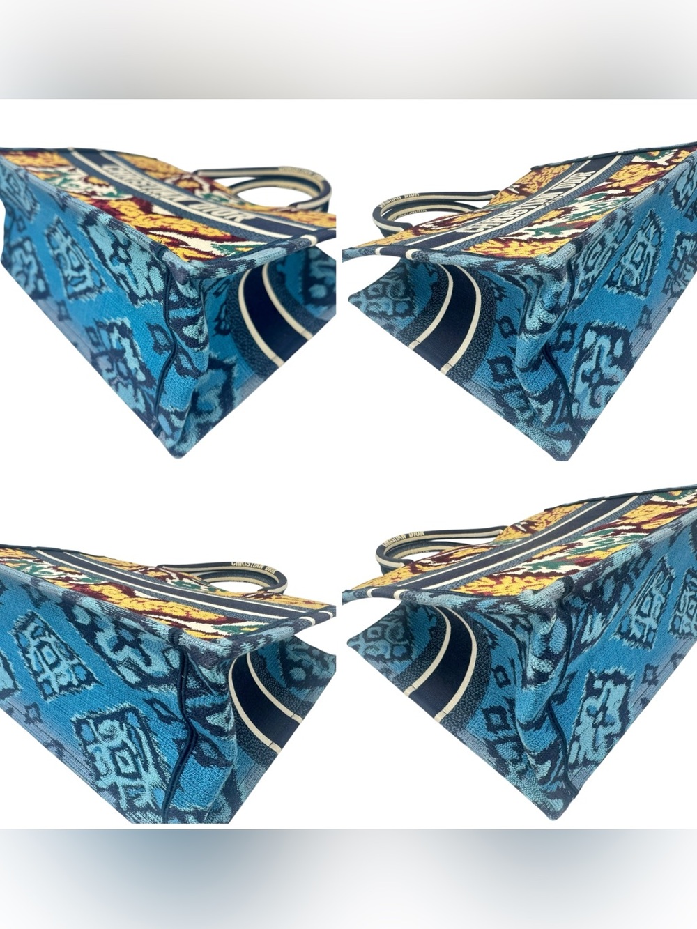 ✨🛍️ Dior Medium Canvas Embroidered Paisley Book Tote, Blue Multicolor - Picture 4 of 9